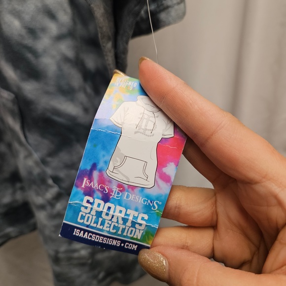 3for$25 Isaac Designs tie dye tye dye black grey white t-shirt hoodie shirt NWT - Picture 3 of 11